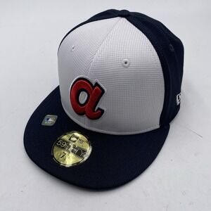 Atlanta Braves Hat Throwback Logo New Era 59fifty Fitted 7 1/8 On Field New NWT